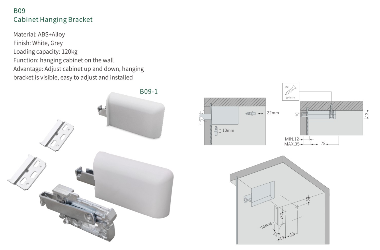 Heavy Duty Adjustable Cabinet Hanger Wall Mounting Bracket manufacture