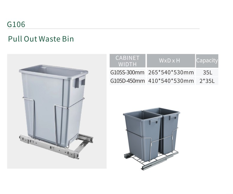 Waterproof Large Capacity Pull Out Kitchen Garbage Waste Container supplier