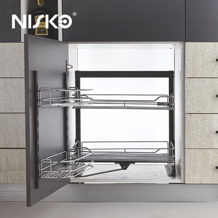 NISKO Minimum Opening Kitchen Storage Corner Wire Basket 