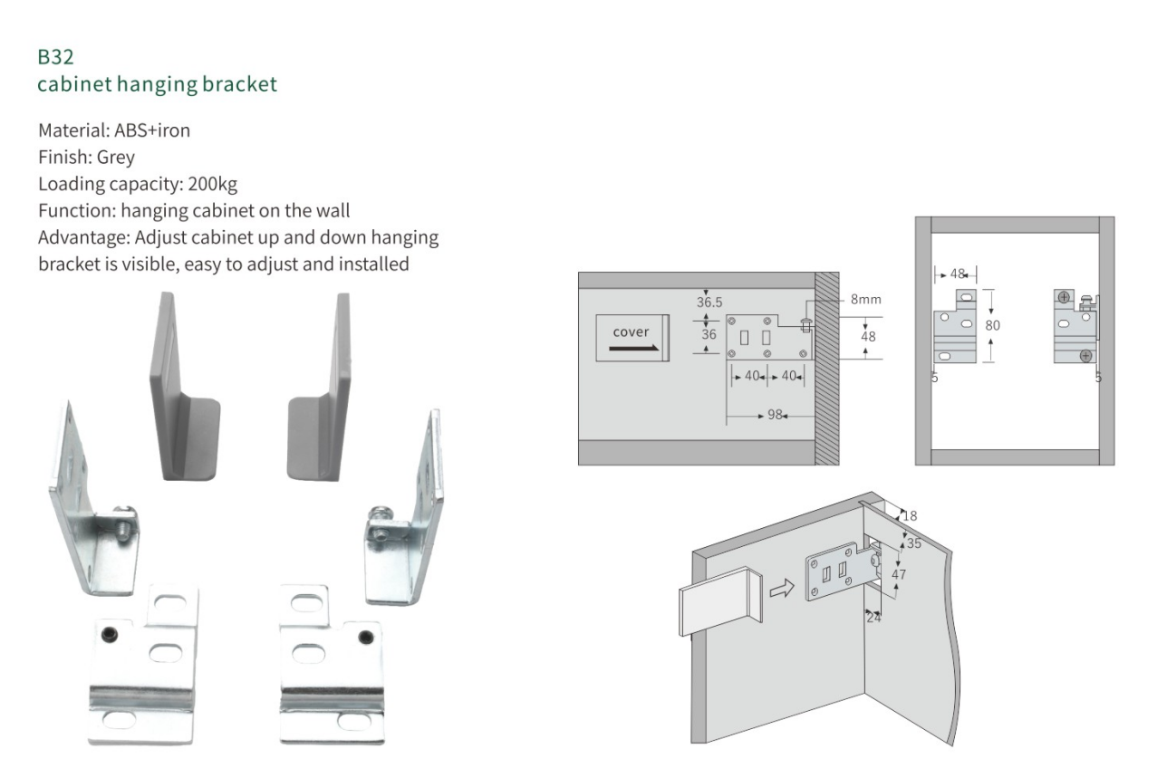 NISKO Heavy Loading Wall Mounted Cabinet Hanging Bracket  factory