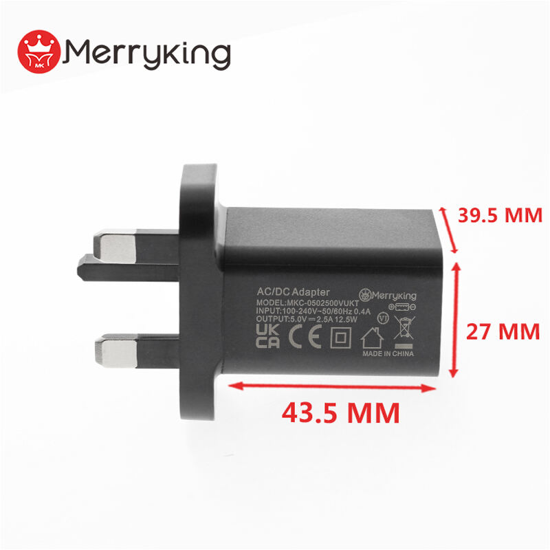 UK Plug 5V 1000mA USB A Wall Charger