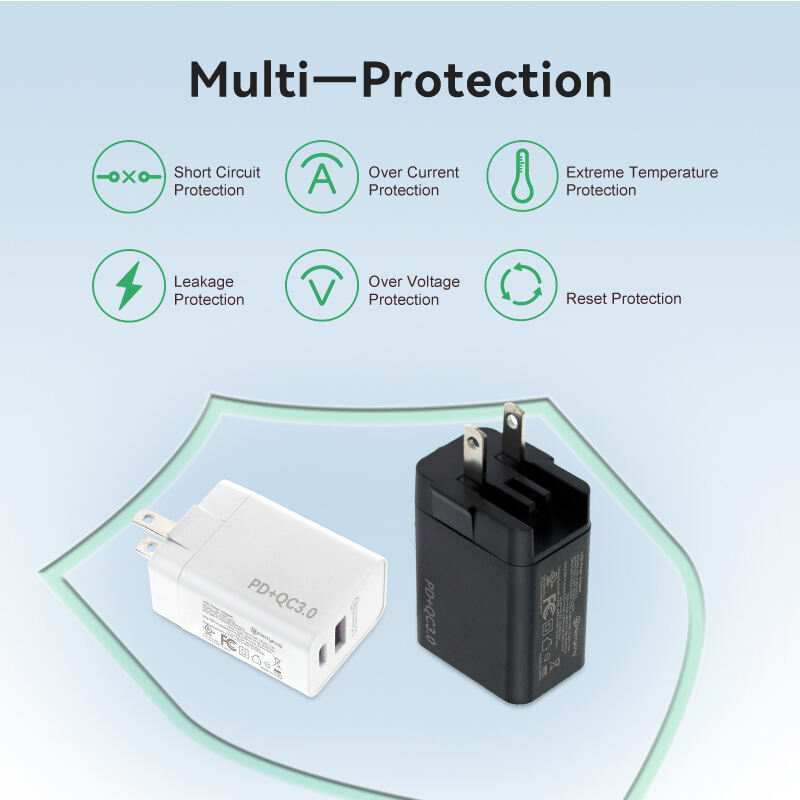 Interchangeable Standard 30W PD Portable Dual Charger