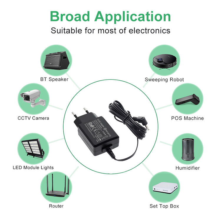 EU Plug AC Adapter 8V 2000ma