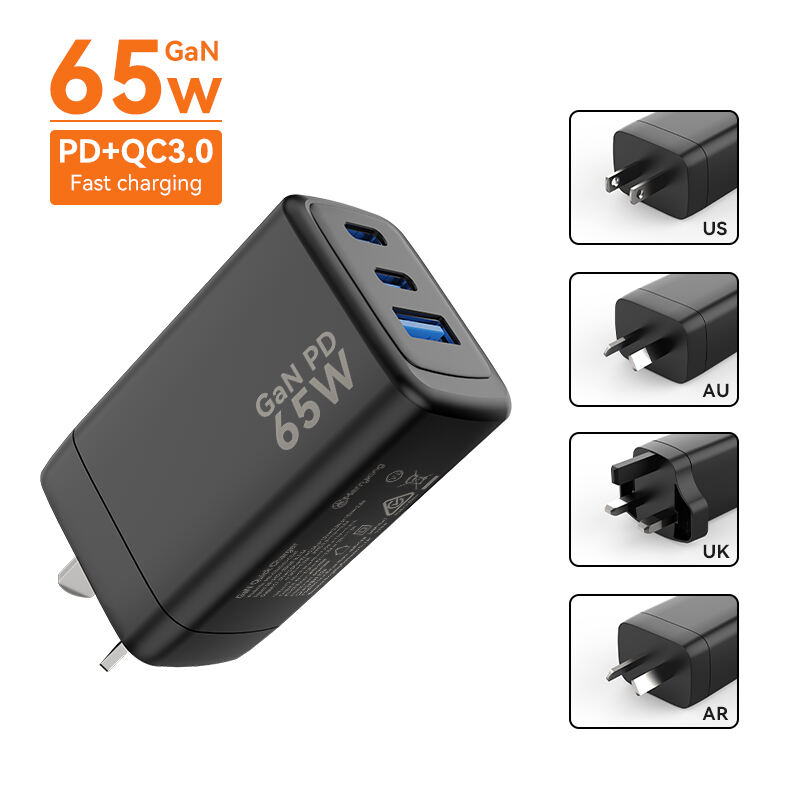 Australian Plug 65W 2C 1A GaN Charger Block