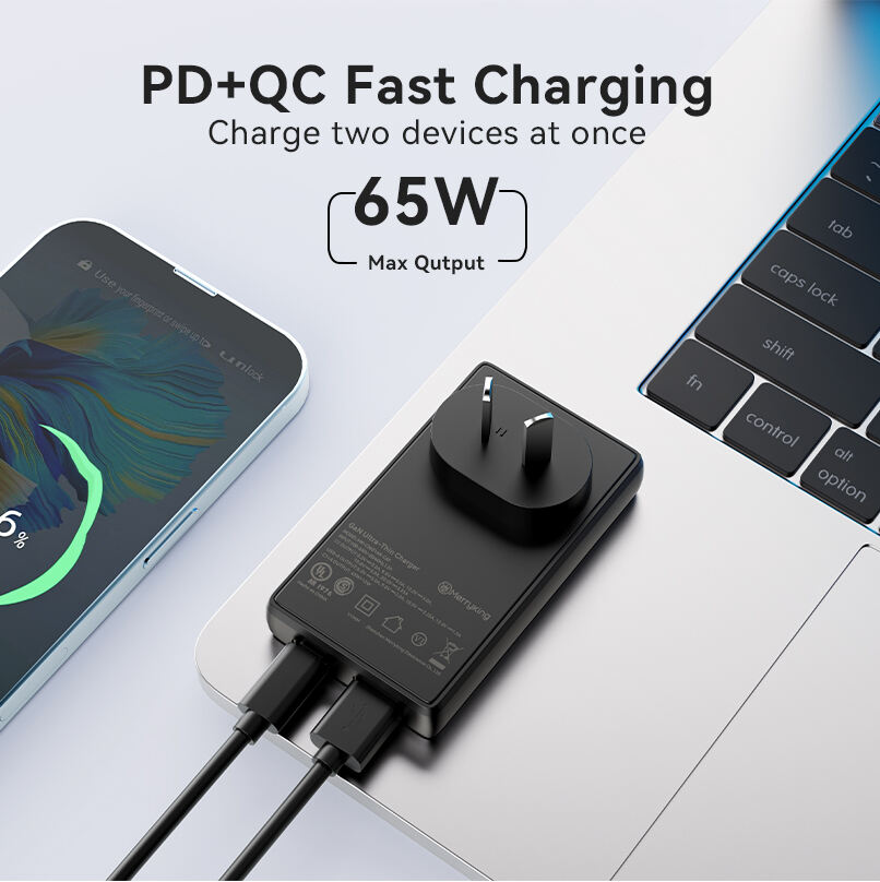 Thicker GaN 65W Charger With Dual-port