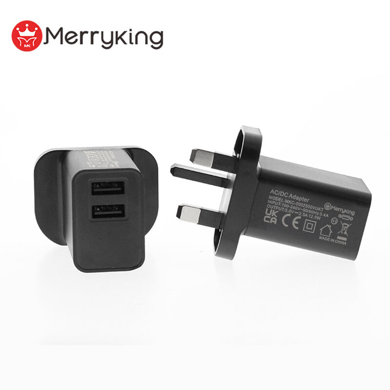 UK Plug 5V 1000mA USB A Wall Charger