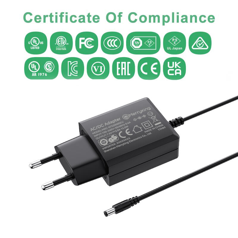 EU Plug AC Adapter 8V 2000ma