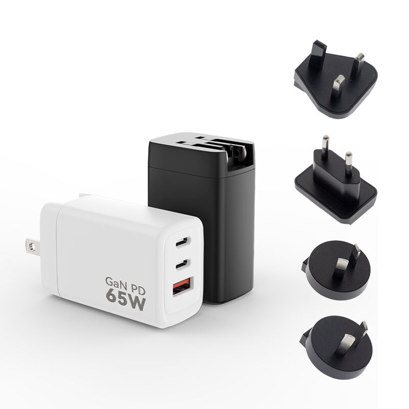 Interchangeable standard 65W 3-Port GaN Charger