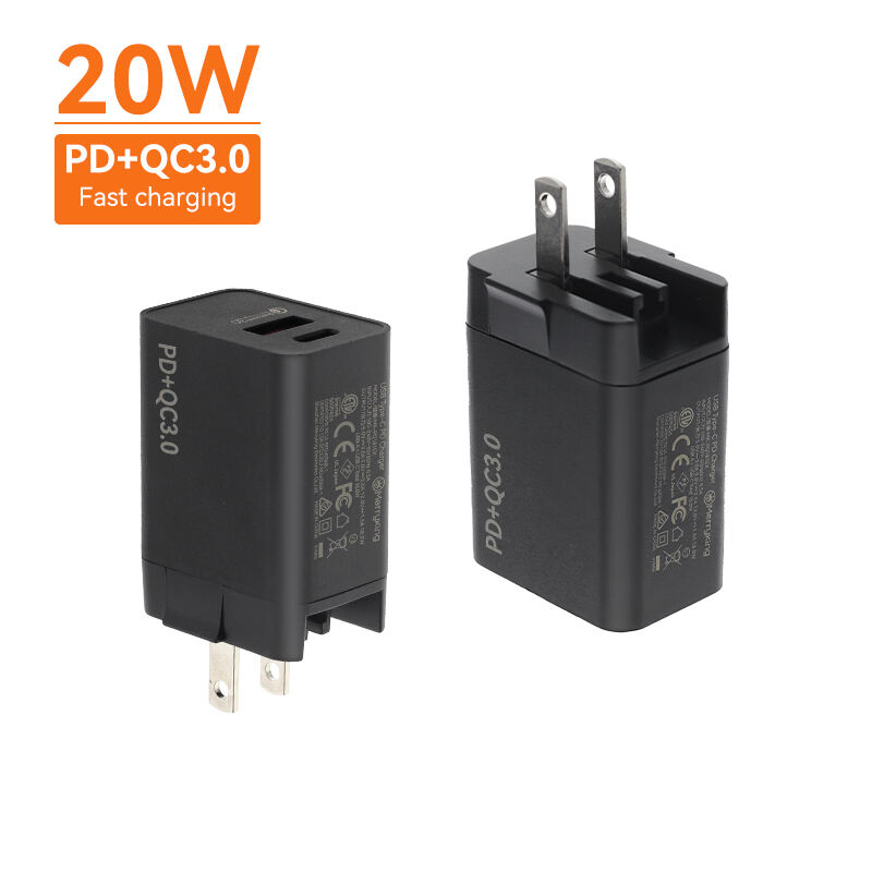 Interchangeable Plug PD 20W USB A Type C Fast Charger