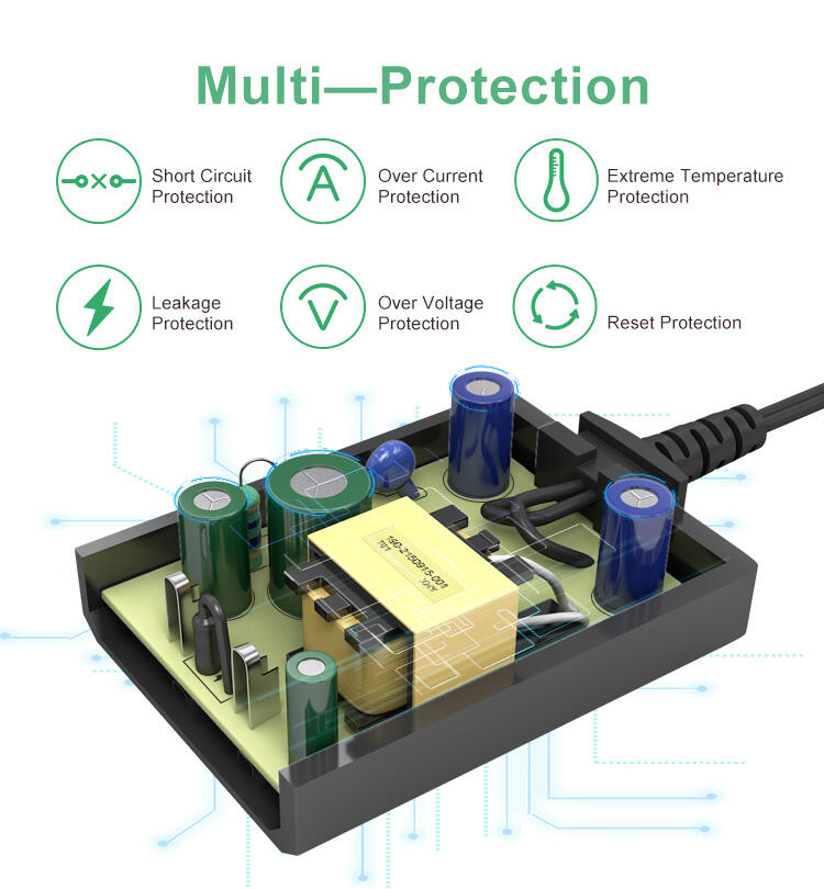 EU Plug AC Adapter 8V 2000ma