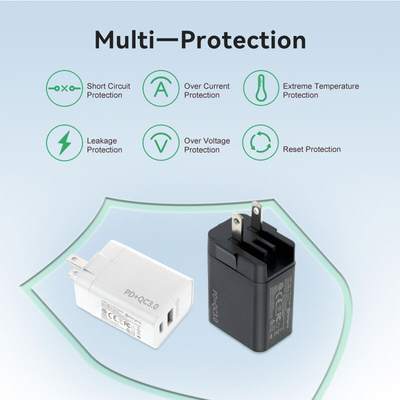 Interchangeable Plug PD 20W USB A Type C Fast Charger