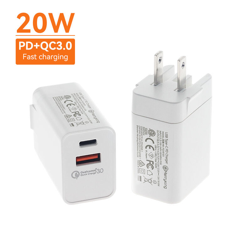 Interchangeable Plug PD 20W USB A Type C Fast Charger