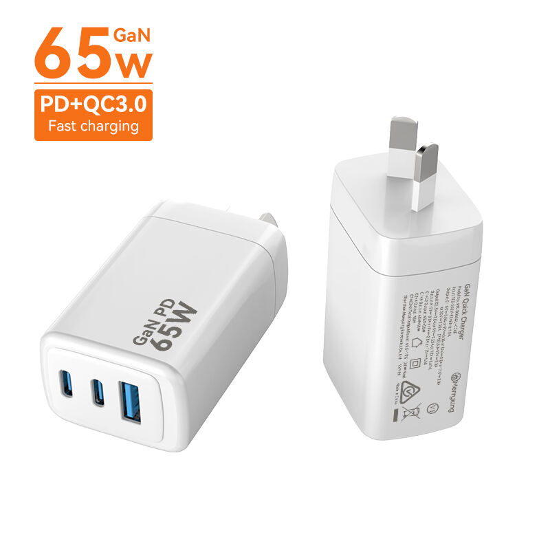 Australian Plug 65W 2C 1A GaN Charger Block