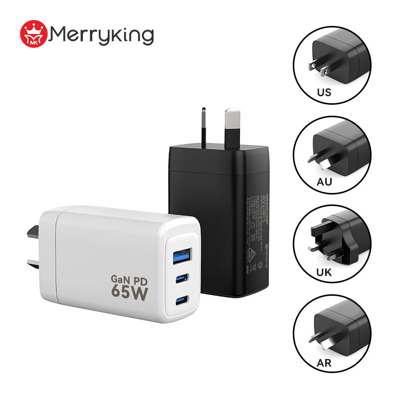 Australian Plug 65W 2C 1A GaN Charger Block