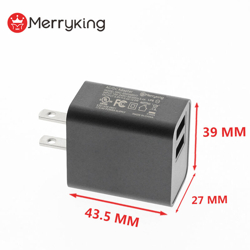 US Plug 5V 500mA USB A Dual Charger