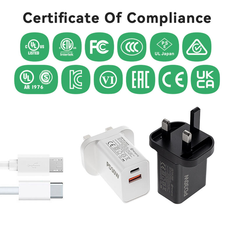 UK Standard 15V 2A PD 30W Fast Charging Charger