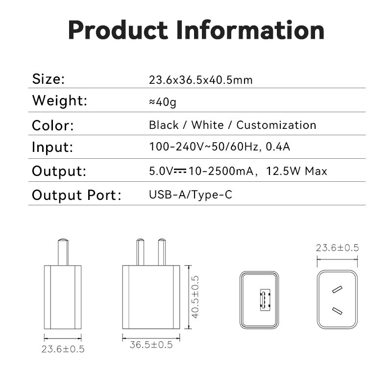 Argentina Plug 5V 500ma USB Charger