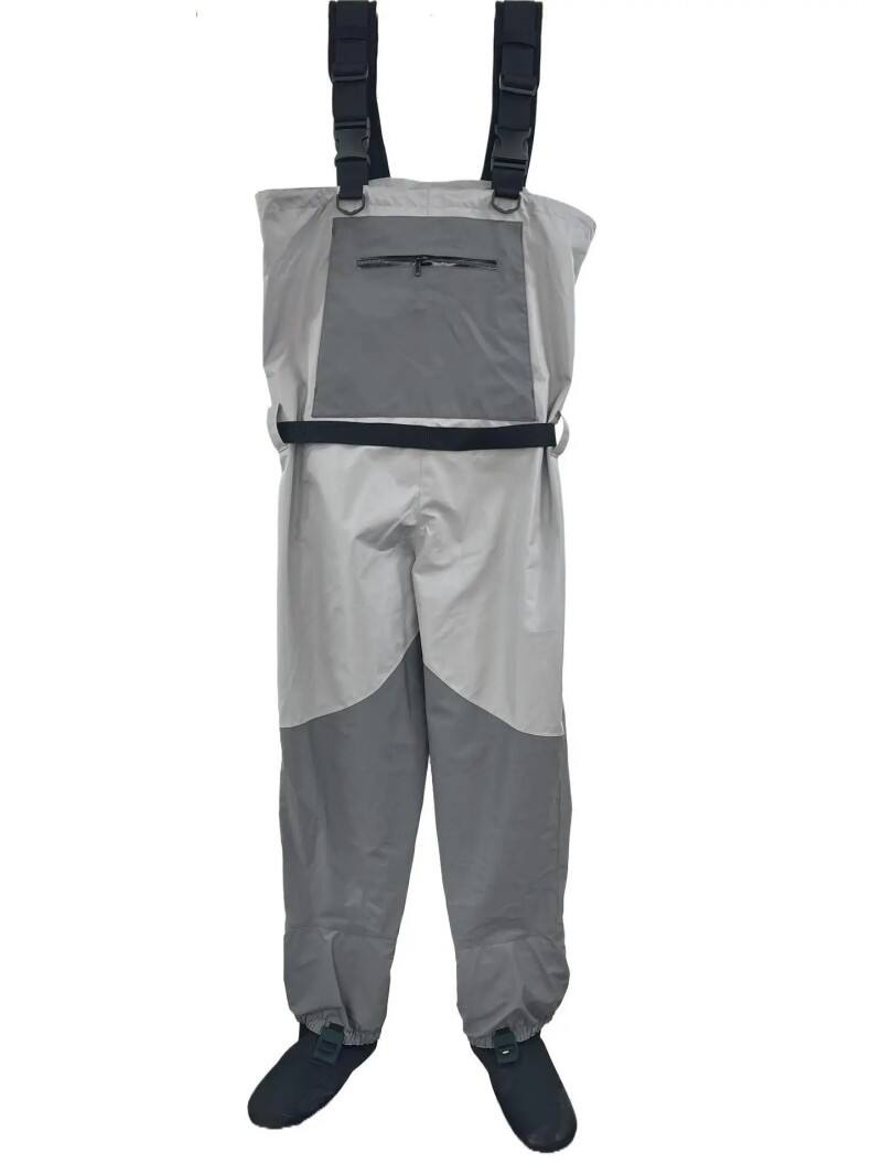 pantaloni impermeabili și antivânt, 3 straturi, din material rigid, pentru navigație, cu șosete din neopren impermeabile, transpirabili, pentru pescuit