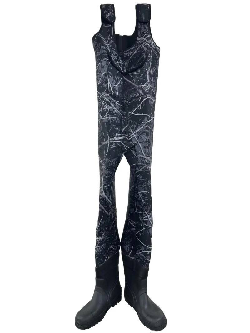 Veste de piept camuflaj, Pantaloni uscați de pescuit impermeabili, Vestă de pescuit i vânătoare respirabilă cu bocanci cu tălpi din fetru