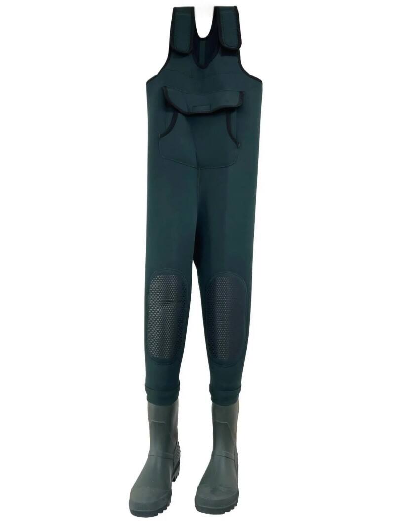 pantaloni de pescuit Chest Waders din neopren de 4mm, cu încălțăminte PVC