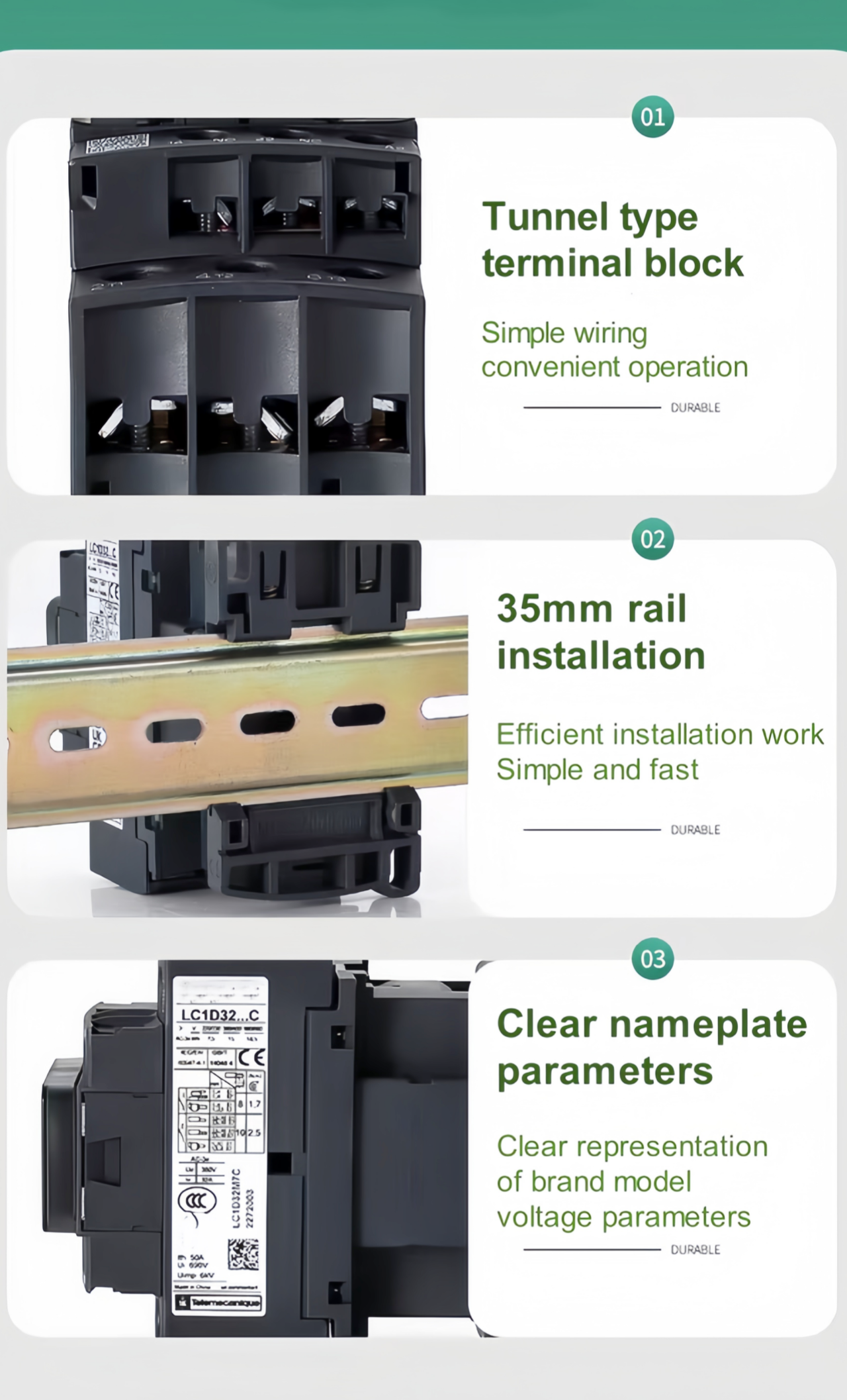 iec ac contactor 09a 95a 110v 3 pole electrical power relay magnetic ac contactors for power control-15
