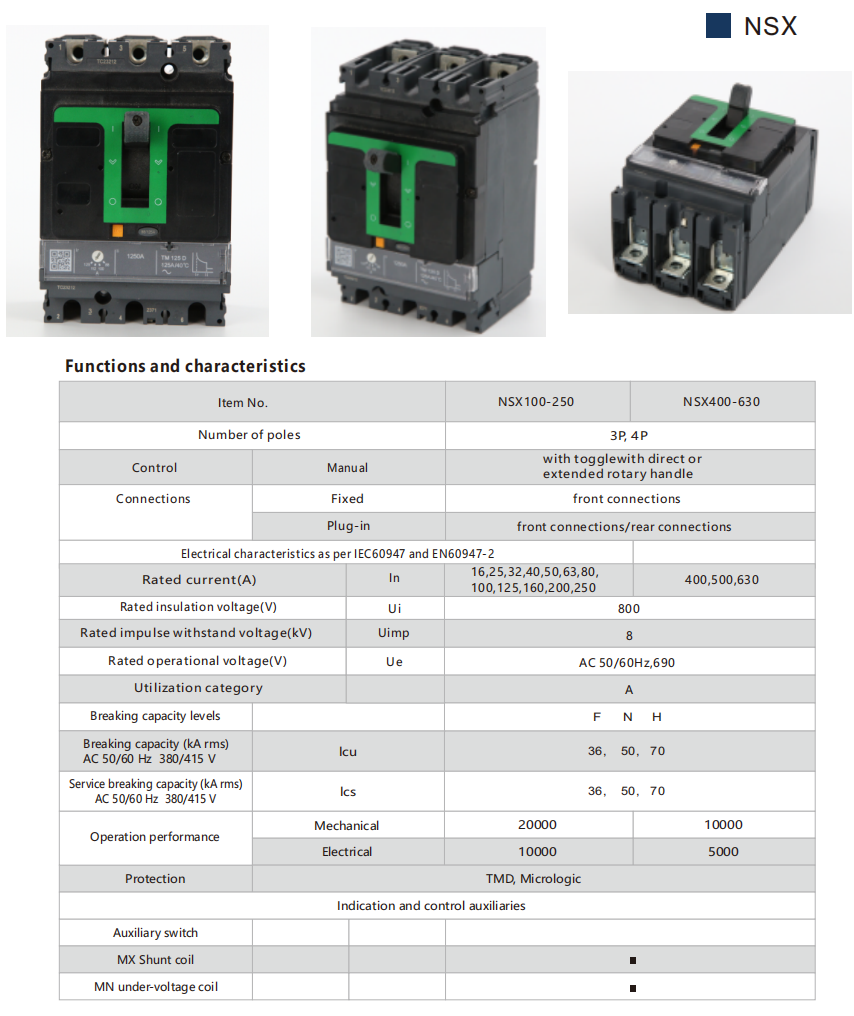 100A Molded case circuit breakers