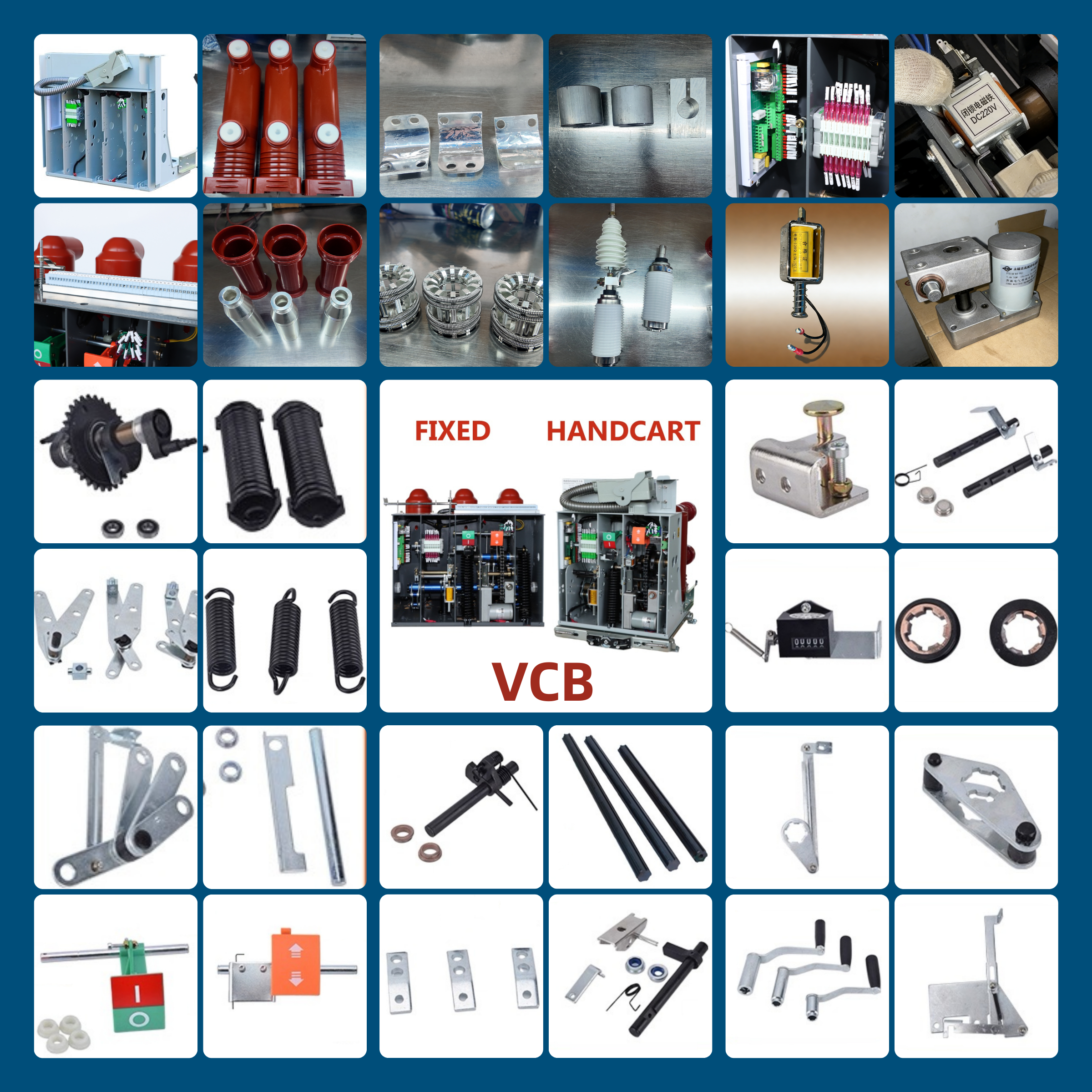 medium voltage vcb 12kv 630a  1250a 1600a indoor vacuum circuit breaker fixed type-3