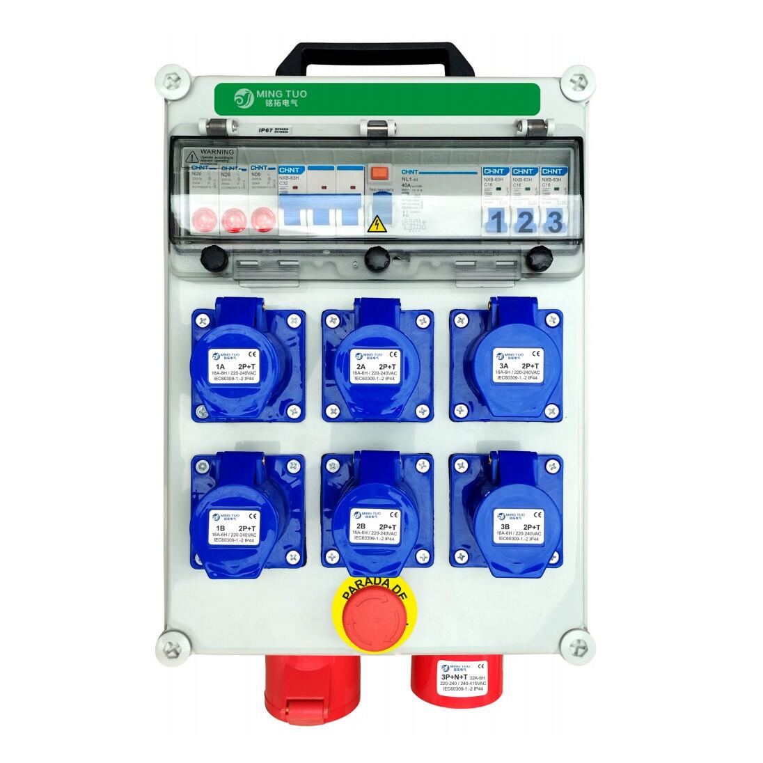 IP67 Waterproof Socket Box 32A 380V, Stainless Steel Enclosure manufacture