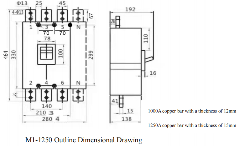 Product dimension drawing