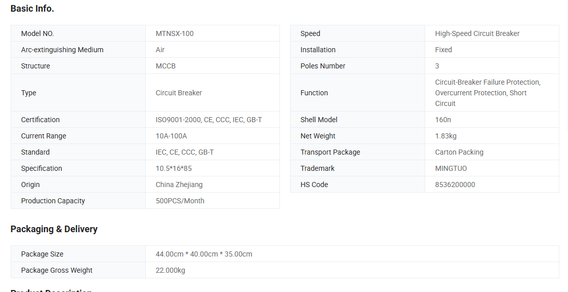dc molded case circuit breaker