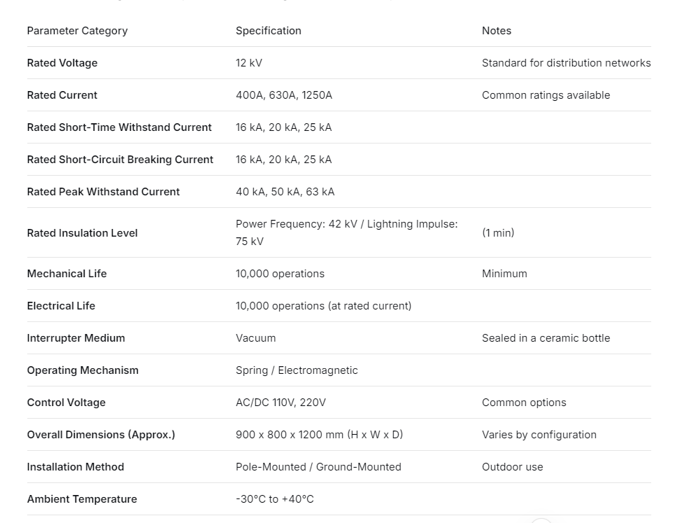 vcb vacuum circuit breaker
