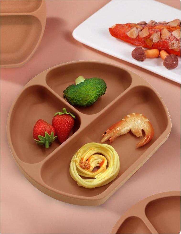 HOT Food grade baby plate with suction cup child tableware solid silicone suction plate details