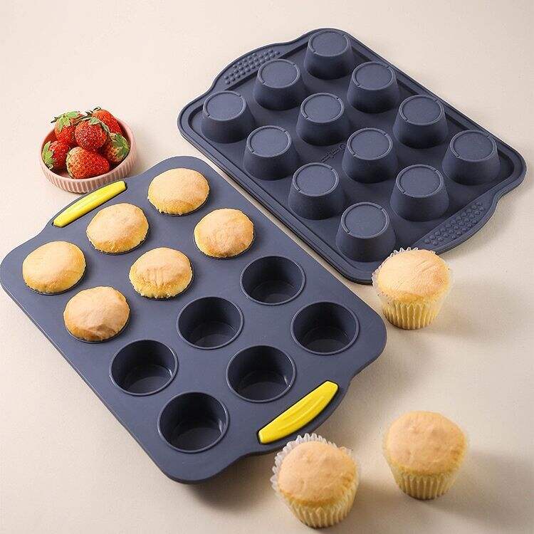 HOT 12 Holes Silicone Muffin Mold Silicone Muffin Pan Nonstick BPA Free Cupcake  manufacture