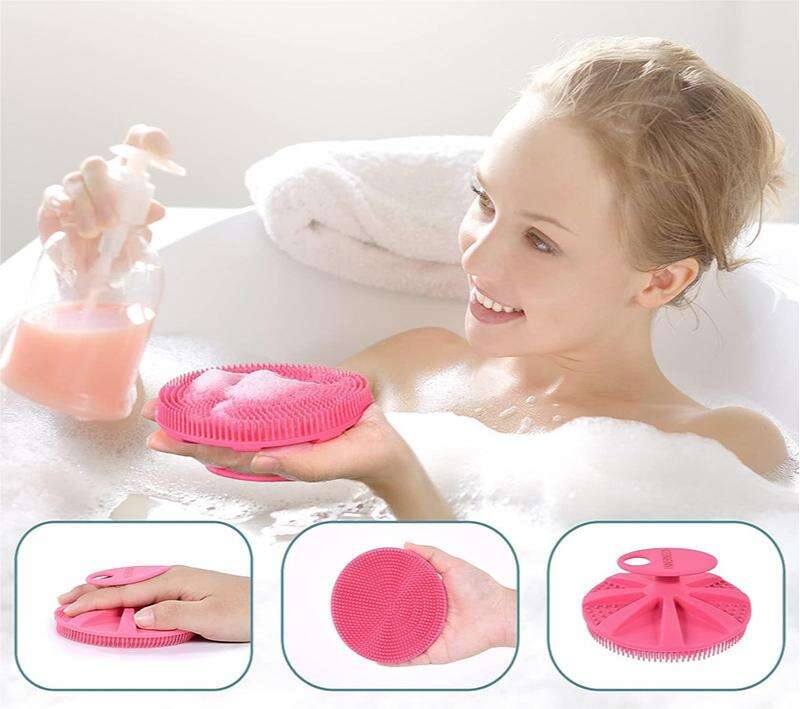 HOT Food-grade Soft Silicone Body Scrubber Shower Brush Handheld Skin Brush Deep Cleansing  manufacture