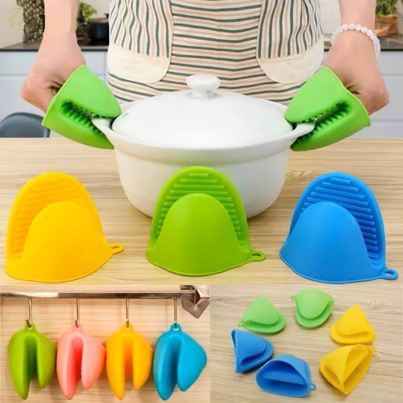 HOT Custom colorful non slip silicone oven mitts kitchen pot holders for oven air fryer manufacture