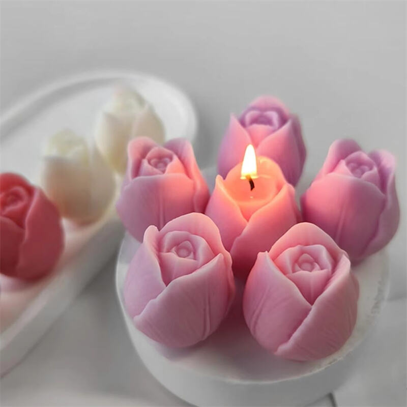 HOT Khuôn silicon 3D hình hoa Tulip tạo không khí lãng mạn dùng để tự làm nến, resin, sáp, xà phòng, đất sét