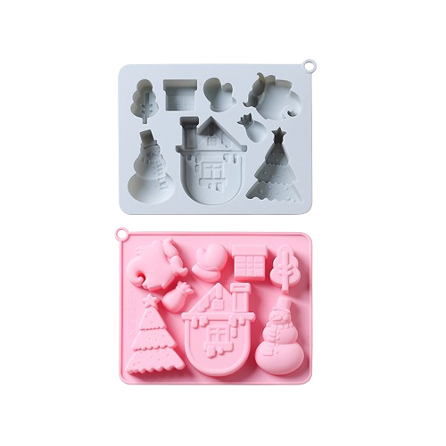 HOT christmas silicone molds Christmas Tree Gingerbread Man chocolate xmas moulds