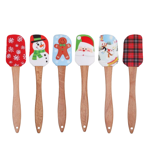 HOT Heat resistant food grade silicone spatula non stick for cooking and baking Featuring Christmas elements