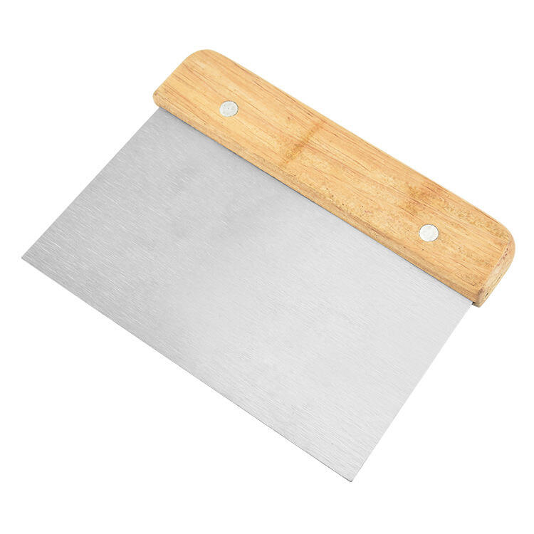 HOT Stainless steel metal crafted dough scraper cutter dough chopper with wooden handle