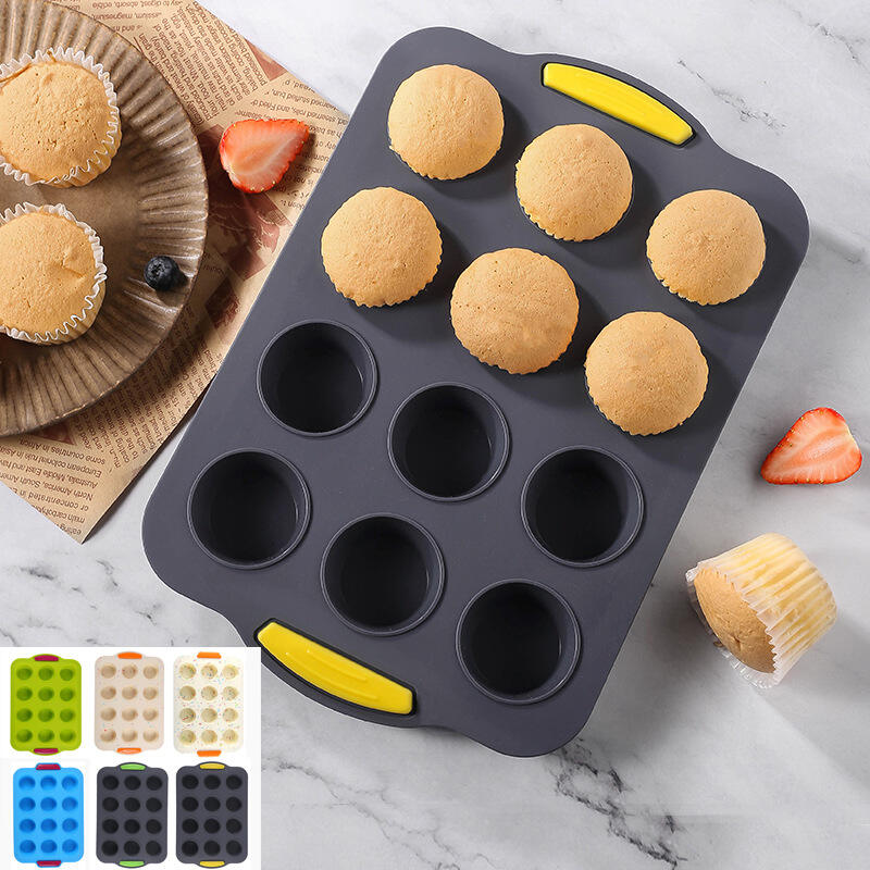 HOT 12 Holes Silicone Muffin Mold Silicone Muffin Pan Nonstick BPA Free Cupcake  factory