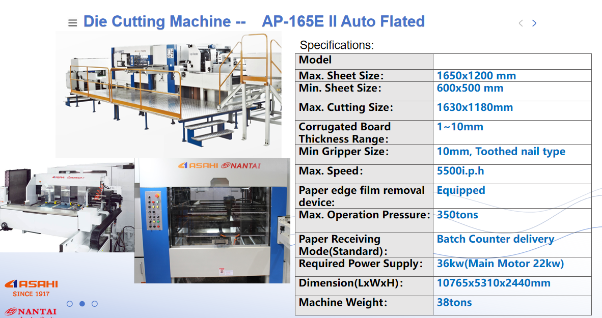 Efficient and accurate productivity-NANTAI-AP165EII Die-Cutter Machine