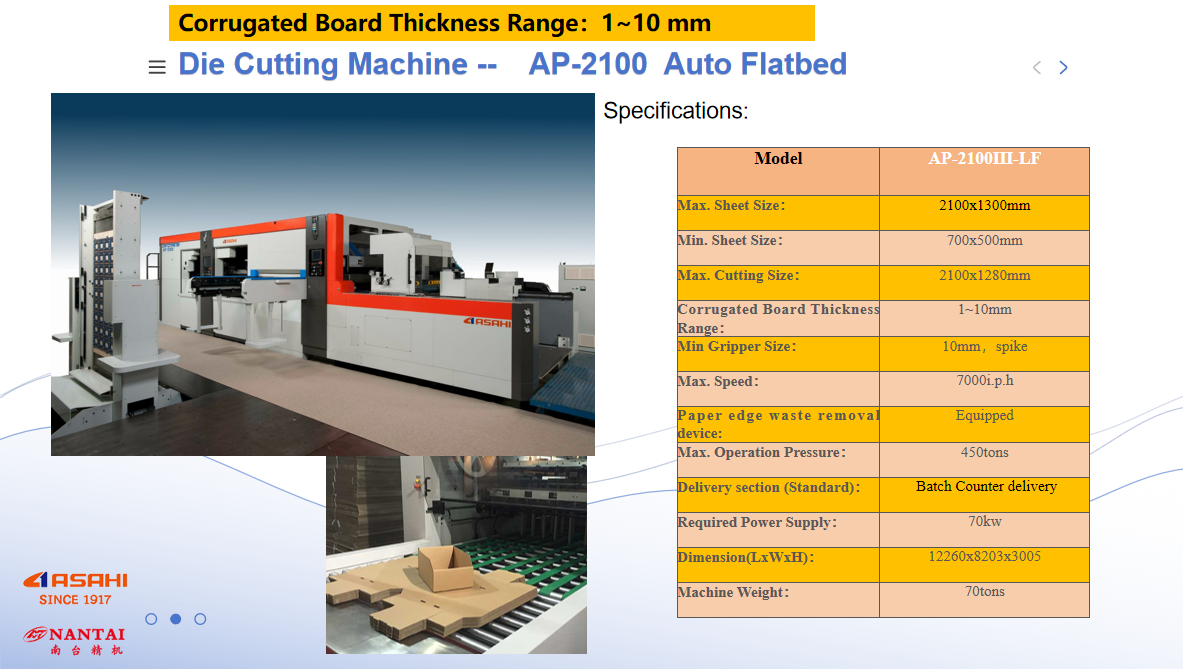 Large size die cut cutter for corrugated carton makers who want more