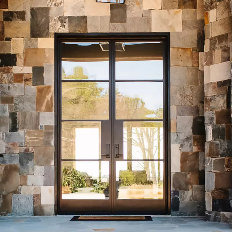 Customized Steel French Doors Modern Iron Door factory