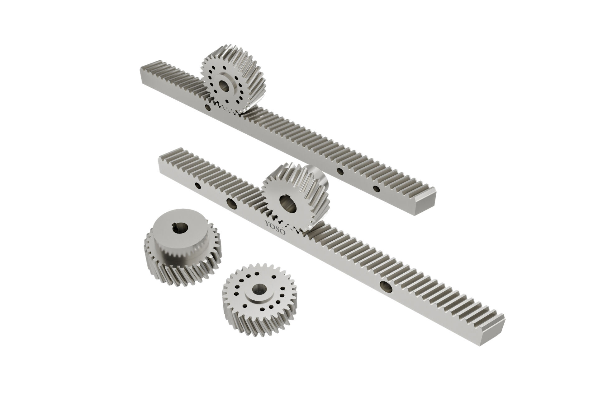 Helical rack and pinion gear
