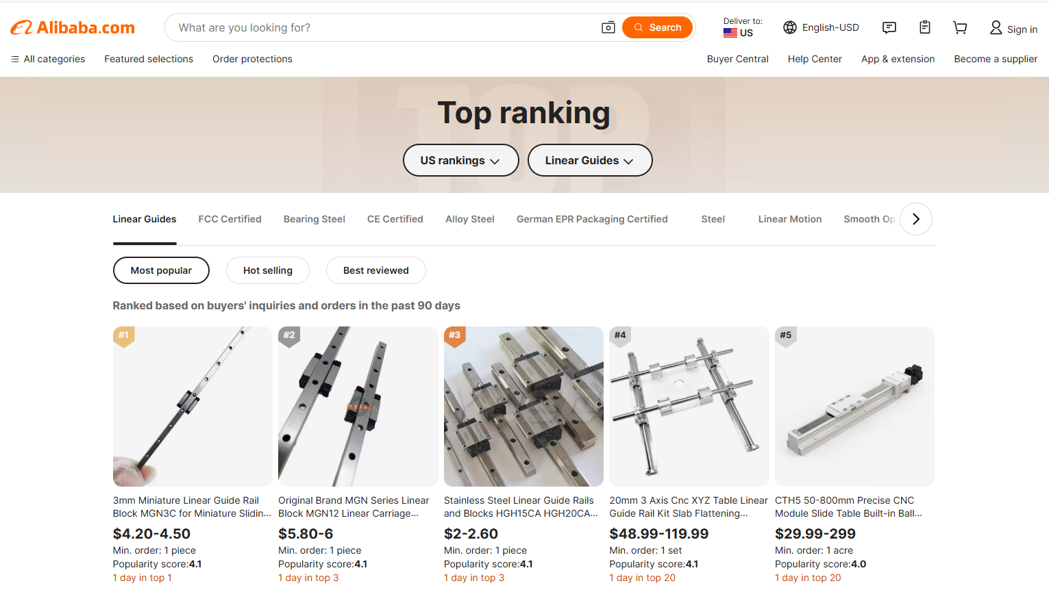 ترتيب المبيعات الشعبي لإرشادات ألينبا لينيار