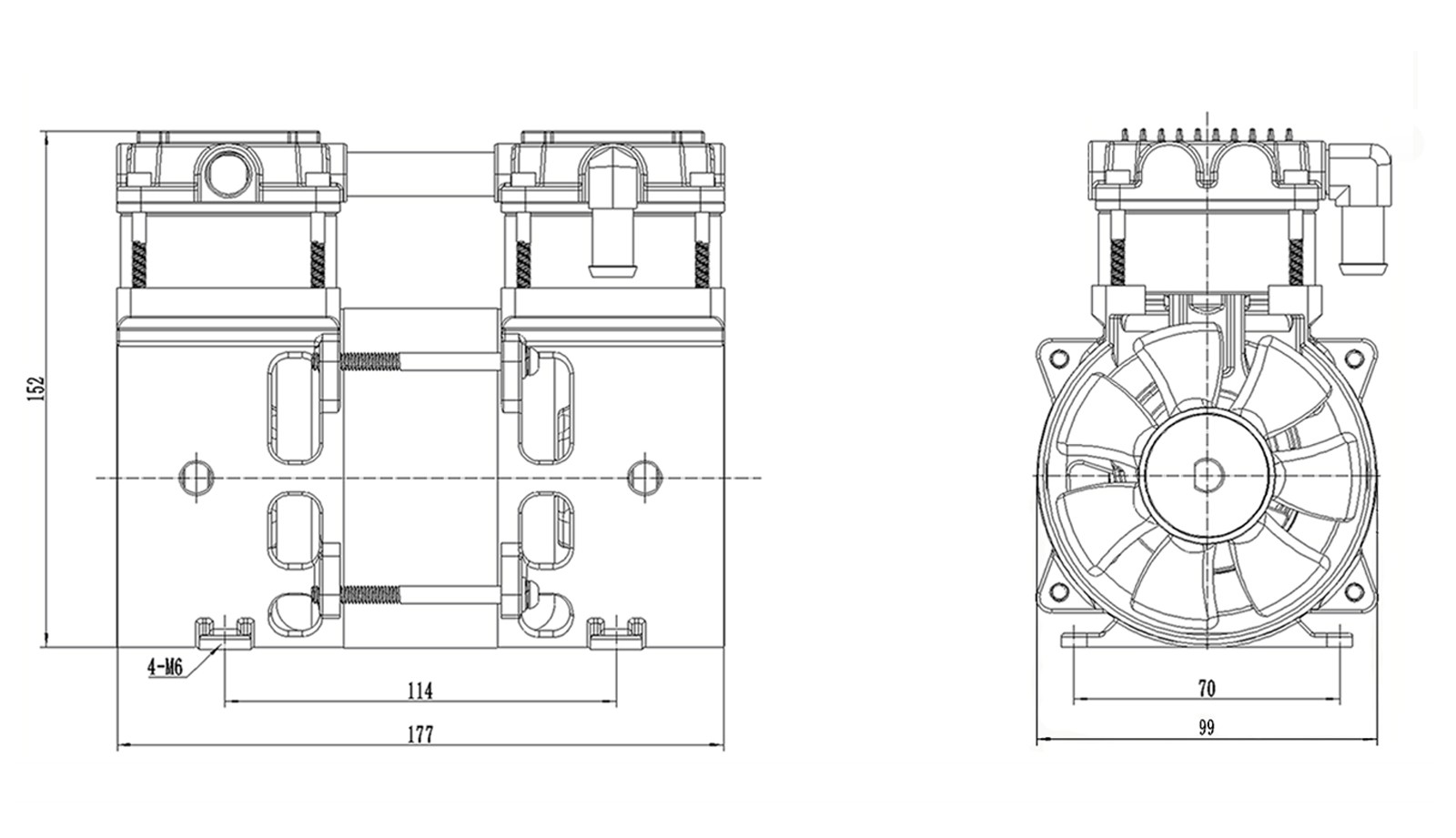 min 98kpa 200w medical usage silent oil free vacuum pump -1
