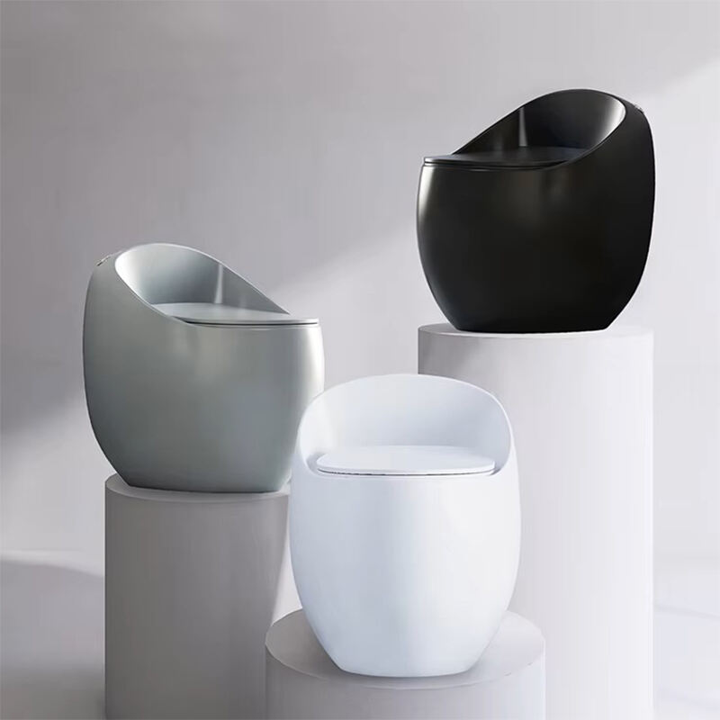 New design S-trap ceramic bathroom wc commode color toilet bowl round egg shaped one piece toilet