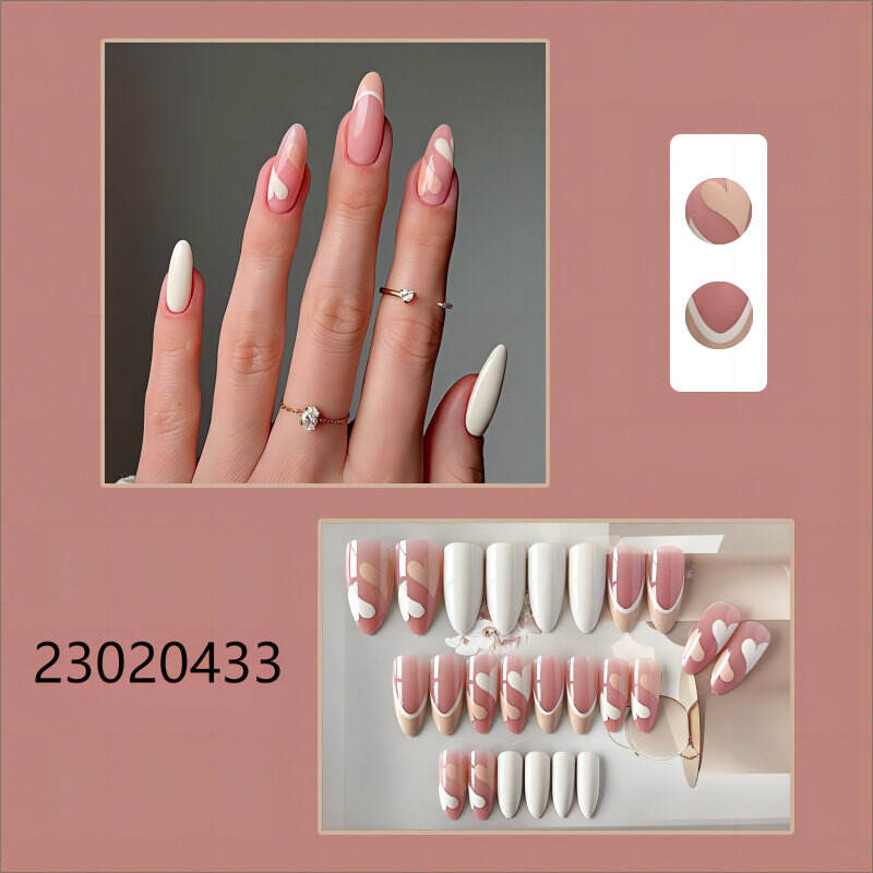 presse de machine d’amande moyenne blanche rose sur les ongles