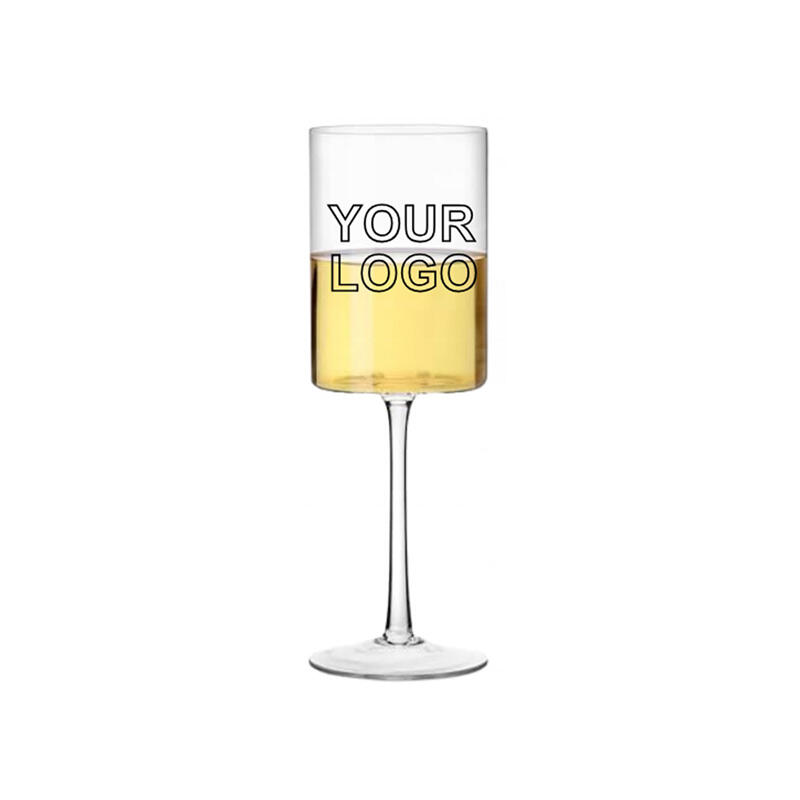 Toptan Yüksek Kalite Özel Logo Fancy Benzersiz Kurşunlu Olmayan Kristal Elle Üflenmiş Düz Silindir Bar Düğün Coupe Şampiyon Göbeklikleri