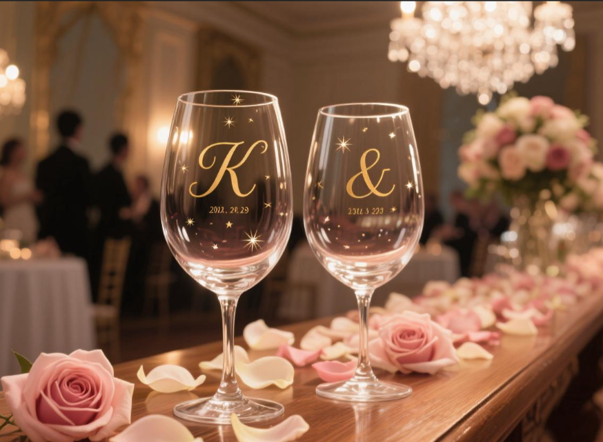 Eternal Vows on Crystal: UV Printed Wedding Wine Glasses to Personalize Your Love Story​